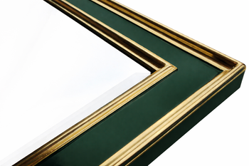 Lustro ścienne Nero Glam 23K w zielono-złotej ramie z opcjonalnym lustrem fazowanym