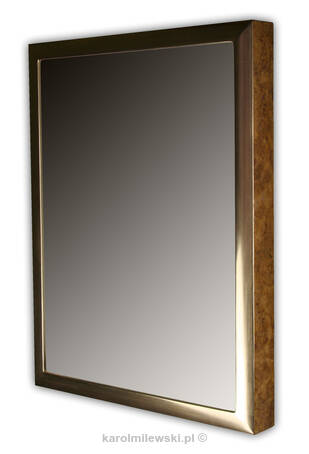 Bespoke picture frame gilt with Moon Gold on plum bole, with Oak veneer on sides