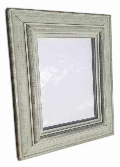 Rama do obrazu na wymiar – jasnoszare wykończenie w stylu vintage