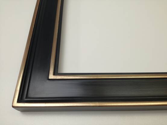 Picture frame gilded 22ct moon gold on red bole, distressed, more  matted wersion