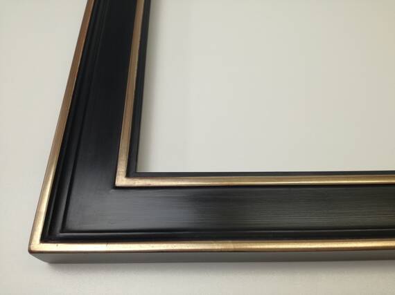 Picture frame gilded 22ct moon gold on red bole, distressed, more  matted wersion