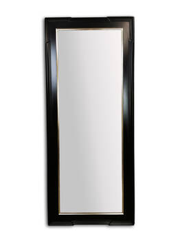 Lustro w czarnej ramie  złocone białym złotem o wymiarach z ramą 70x170cm