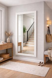 Lustro w białej ramie na wymiar