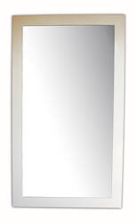 Nowoczesne lustro w białej ramie z litego drewna, dostępne w dowolnym rozmiarze