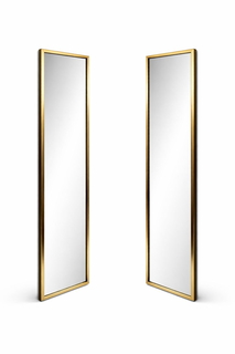 Lustro w wąskiej złotej ramie 