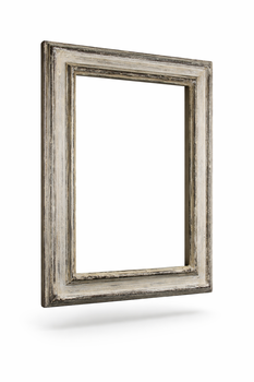Srebrzona rama do obrazu na blejtramie, profil 80×48 mm — widok z przodu, czyste srebro płatkowe z patyną