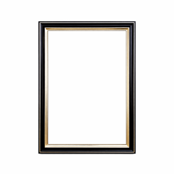 Czarna rama glamour do obrazu olejnego, białe złoto 6K