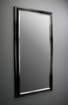 Lustro w czarnej ramie glamour pozłacane białym złotem