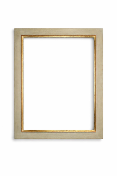 Rama do obrazu na wymiar, kolor szary oryginal, płaska listwa, złocony brzeg 23 K