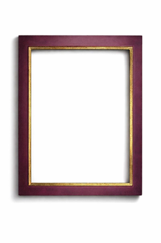 Rama do obrazu na wymiar, kolor bakłażan, płaska listwa, złocony brzeg 23 K