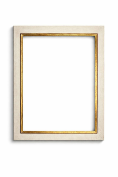 Rama do obrazu na wymiar, kolor biały szampański, płaska listwa, złocony brzeg 23 K