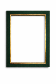 Rama do obrazu na wymiar, kolor zieleń ciemna, płaska listwa, złocony brzeg 23 K