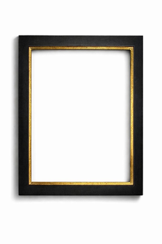 Rama do obrazu na wymiar, kolor czarny, płaska listwa, złocony brzeg 23 K