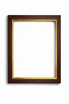 Rama do obrazu na wymiar, kolor ciemny brąz, płaska listwa, złocony brzeg 23 K