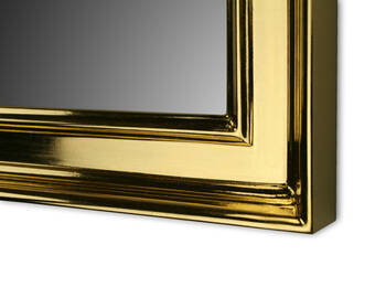 Krawędź ramy pozłacanej 23K – widoczna faktura i polerowanie agatem.
