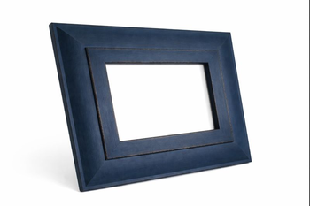 Rama drewniana w granatowym kolorze, ręcznie postarzane wykończenie