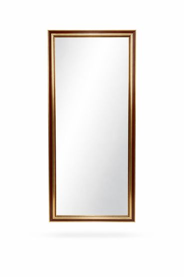 Lustro glamour w czerwono-złotej ramie na wymiar — pionowa kompozycja, prawdziwe złoto płatkowe 23 karat 70cm x 175cm