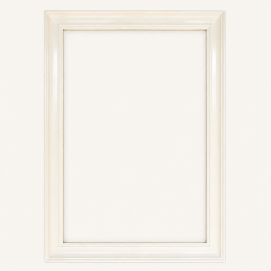Cała rama biała kredowa do obrazu w układzie pionowym, klasyczny profil 52 × 38 mm