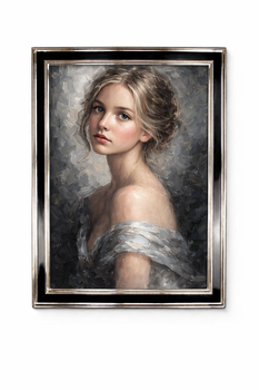 Czarna rama do obrazu z białym złotem 6K w aranżacji wnętrza – obraz poglądowy