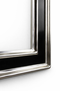 Czarna rama do obrazu na wymiar z pozłotą białym złotem 6K