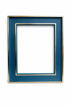 Niebieska rama do obrazu na wymiar pozłacana złotem płatkowym 22 karat