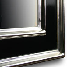 Lustro glamour w czarnej ramie z białym złotem