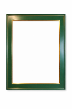 Szeroka zielona rama do obrazu częściowo pozłacana złotem płatkowym