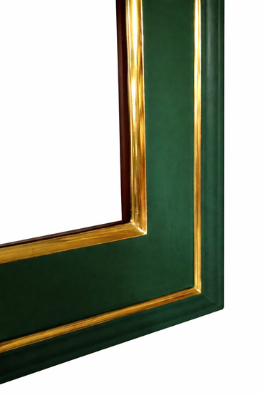 Zielona rama do obrazu złocona złotem 23 karat