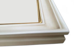 Złota rama od obrazu, żółte złoto i kredowy panel i boki ramy